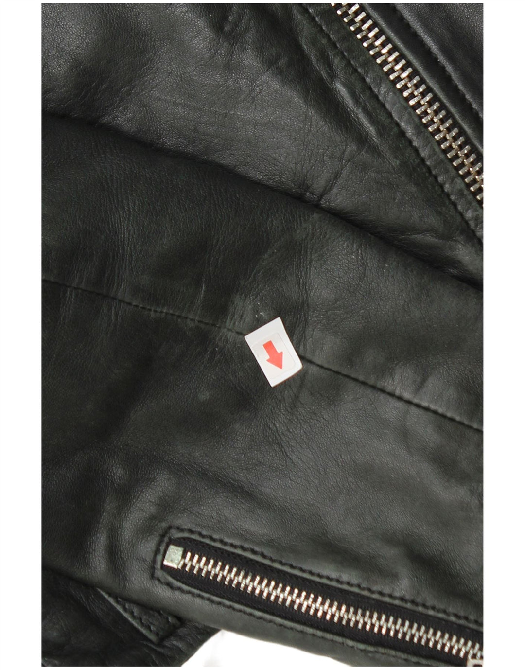 Zara Damen Crop Leder Bikerjacke UK 12 Medium Schwarz