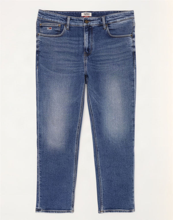 Tommy Hilfiger Damen Straight Jeans W38 L30 Blaue Baumwolle