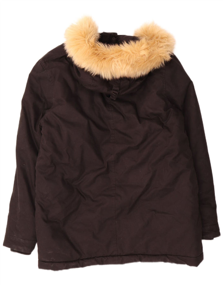Lyle & Scott Herren-Parka mit Kapuze, UK 40, Größe L, Schwarz, Baumwolle