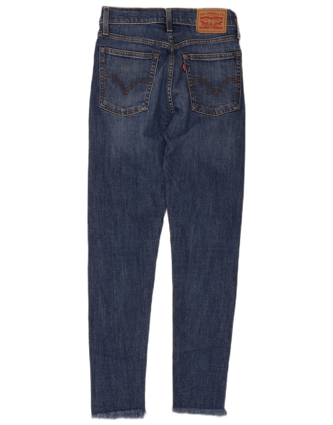 LEVI'S Damen-Jeans mit Keilabsatz, hoher Taille, Röhrenjeans, W25, L26, blaue Baumwolle