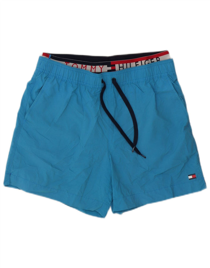 Tommy Hilfiger Herren-Badeshorts mit Grafik, Mittelblau, Farbblock