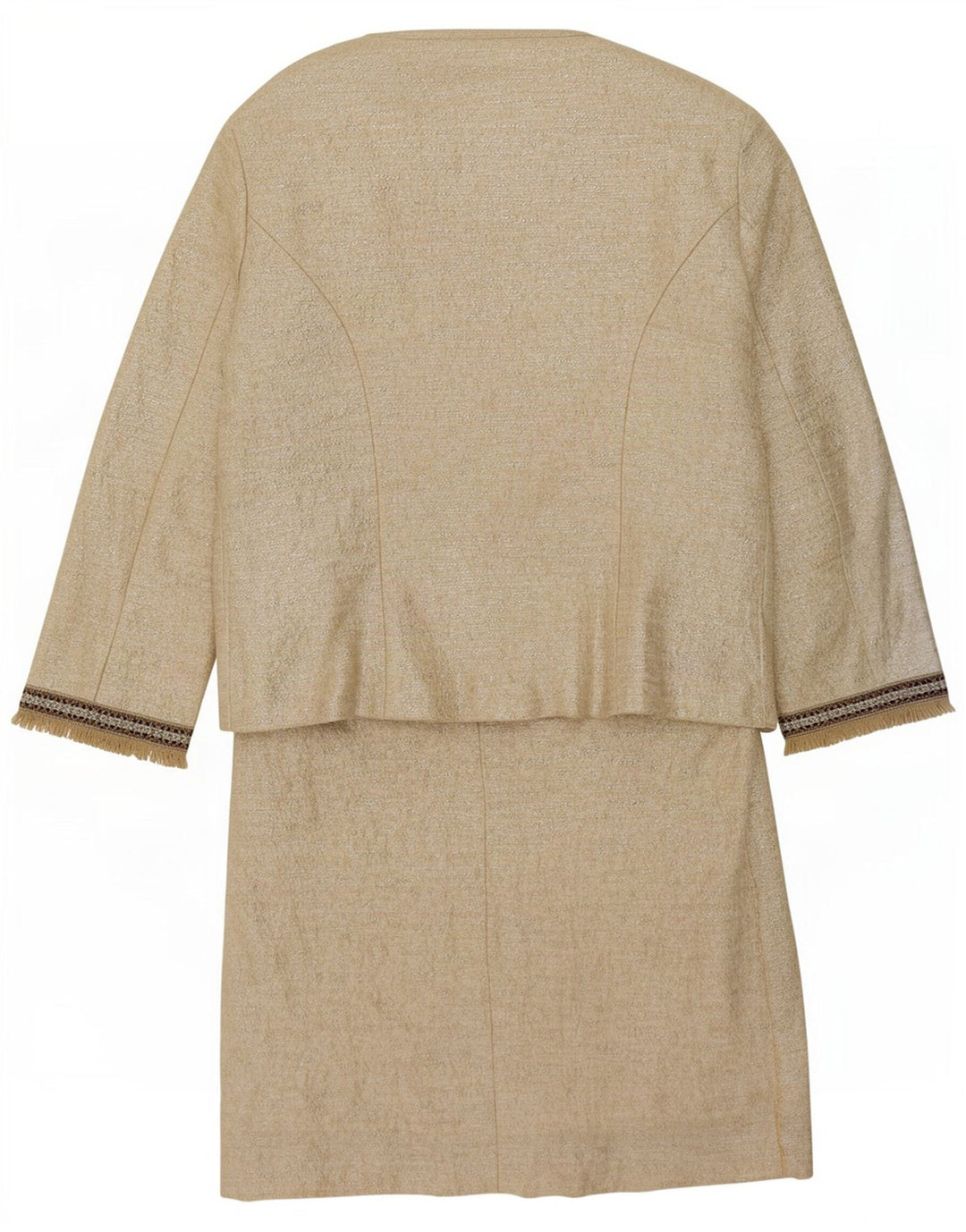 Hongo Damen 2-teiliges Set EU 46 XL Gold gestreifte Baumwolle