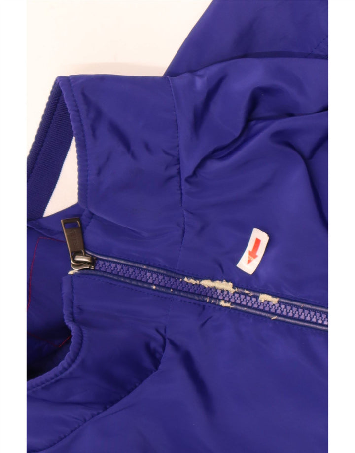 Guess Herren-Trainingsanzugoberteil, Jacke, 2XL, blaues Farbblock-Polyester