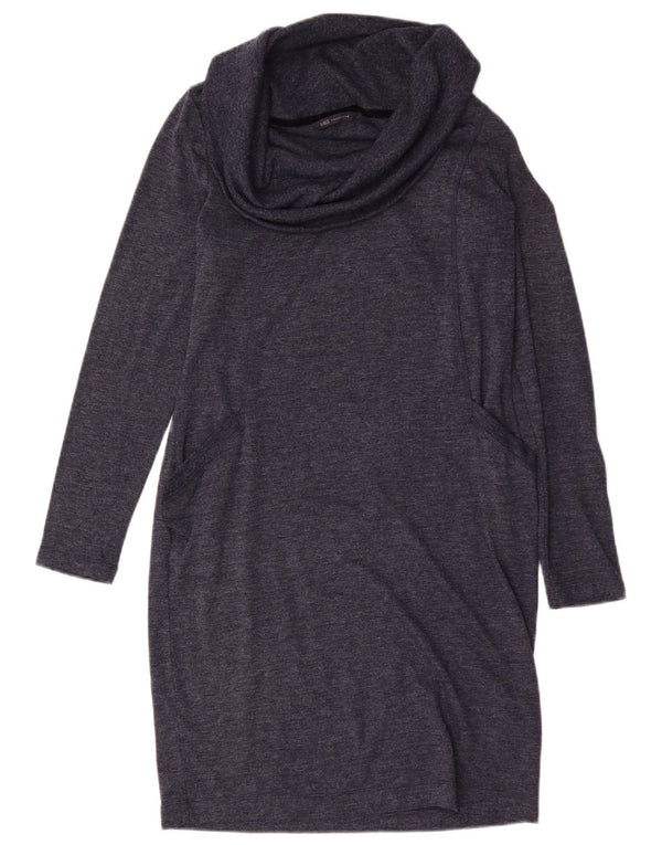 Marks & Spencer Damen Pulloverkleid UK 10 Small Marineblau meliert