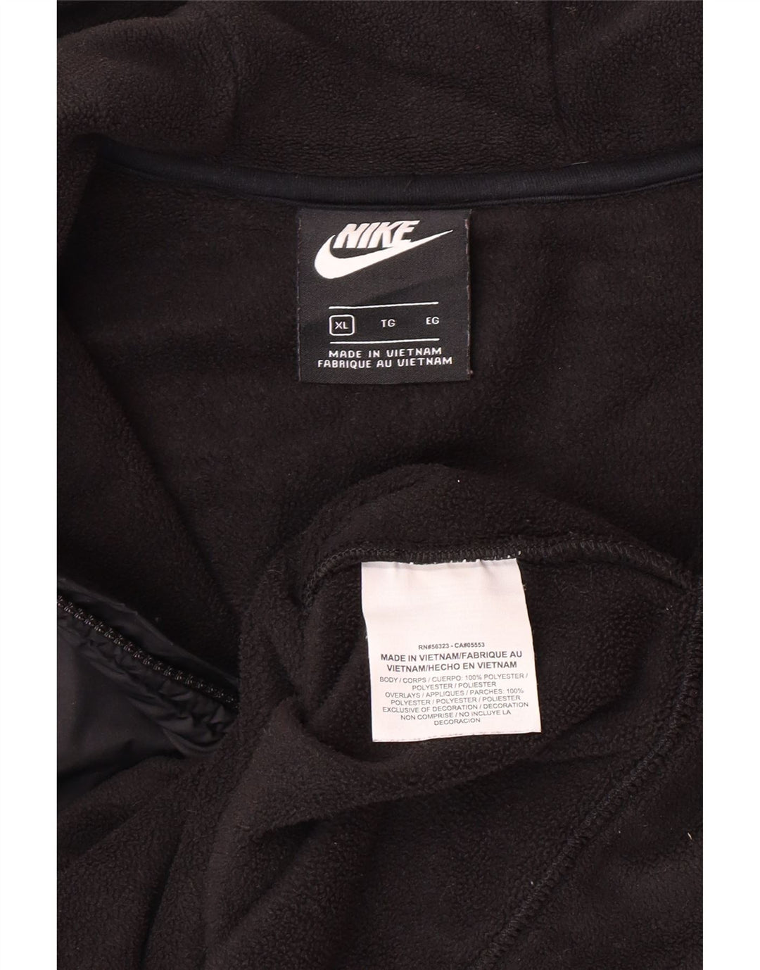 Nike Fleecejacke mit Kapuze für Mädchen, 13–14 Jahre, XL, Schwarz, Polyester, Sport
