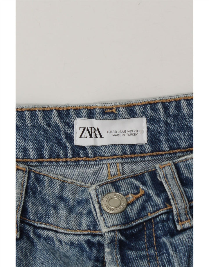 Zara Damen Jeansshorts EU 38 Small W28 Blau