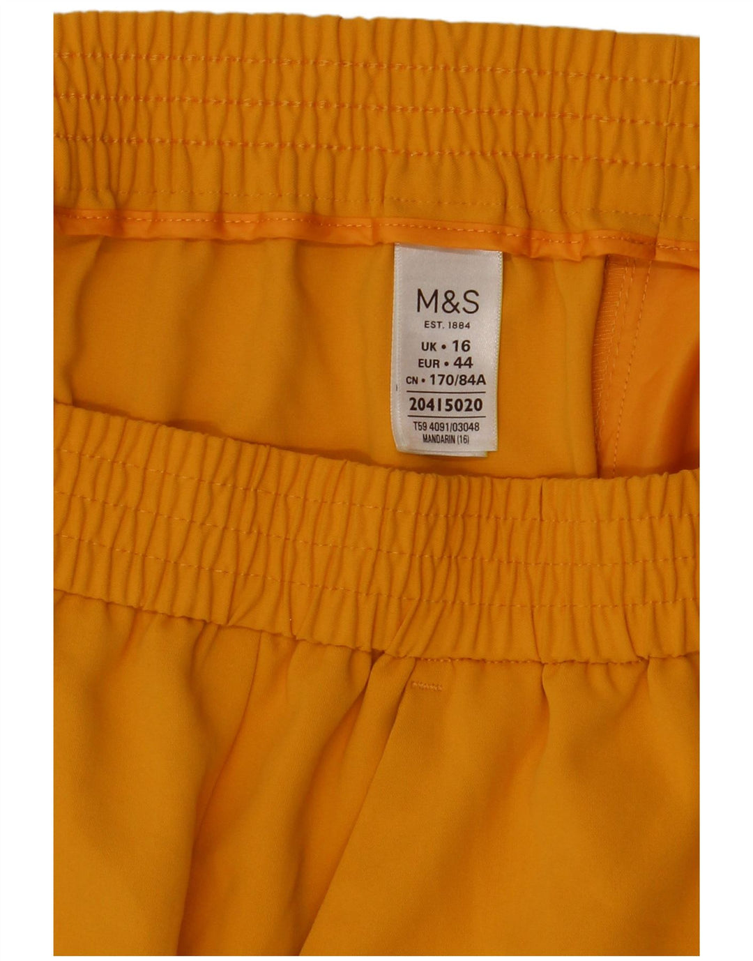 Marks & Spencer Damen gerader Rock UK 16 Large W34 Gelb Polyester