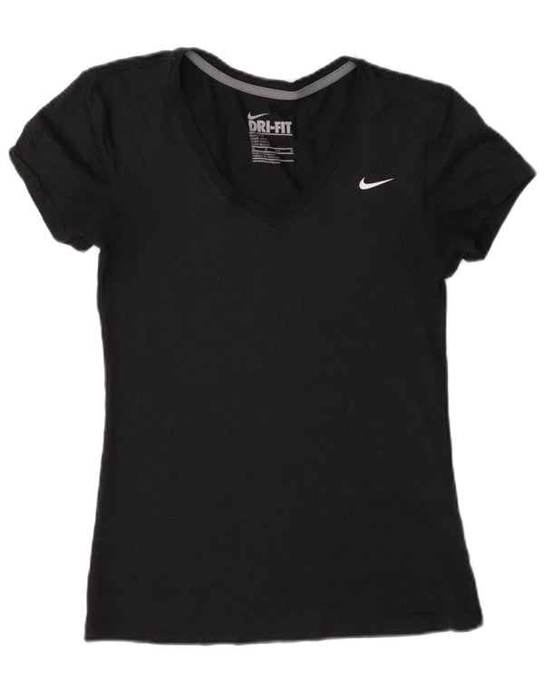 Nike Damen Dri Fit Regular T-Shirt Top UK 6 XS Marineblau Polyester