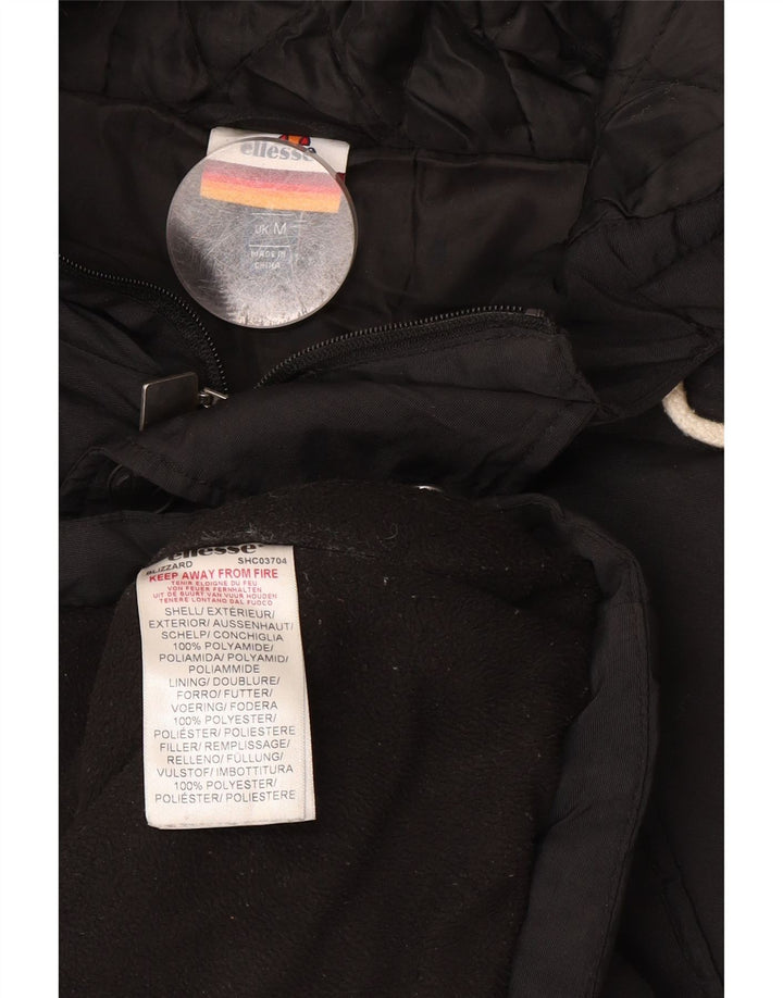 Ellesse Herren-Parkajacke mit Kapuze, UK 38, Mittelschwarz, Polyester