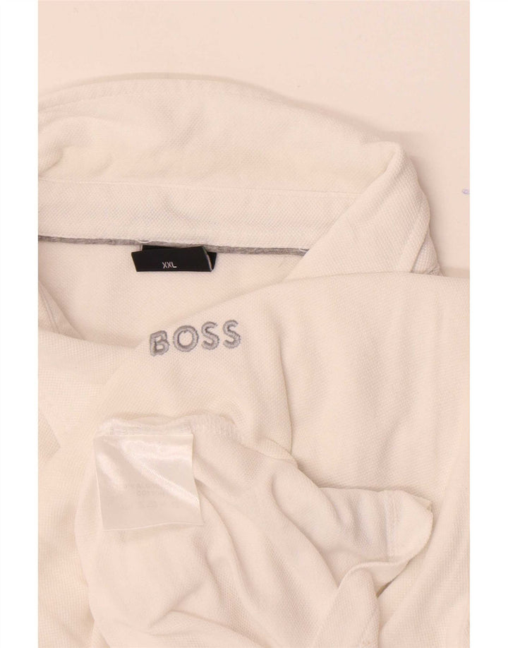 Hugo Boss Herren Poloshirt 2XL Weiße Baumwolle