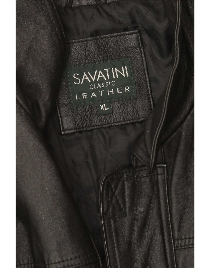 Savatini Herren Lederjacke UK 42 XL Schwarz