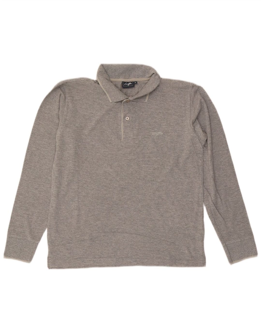 LOTTO Herren-Langarm-Poloshirt aus mittelgrauer Baumwolle