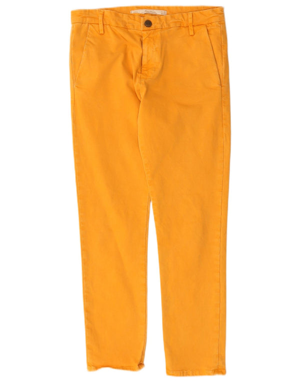 Zara Damen Slim Chino Hose EU 36 XS W26 Gelb