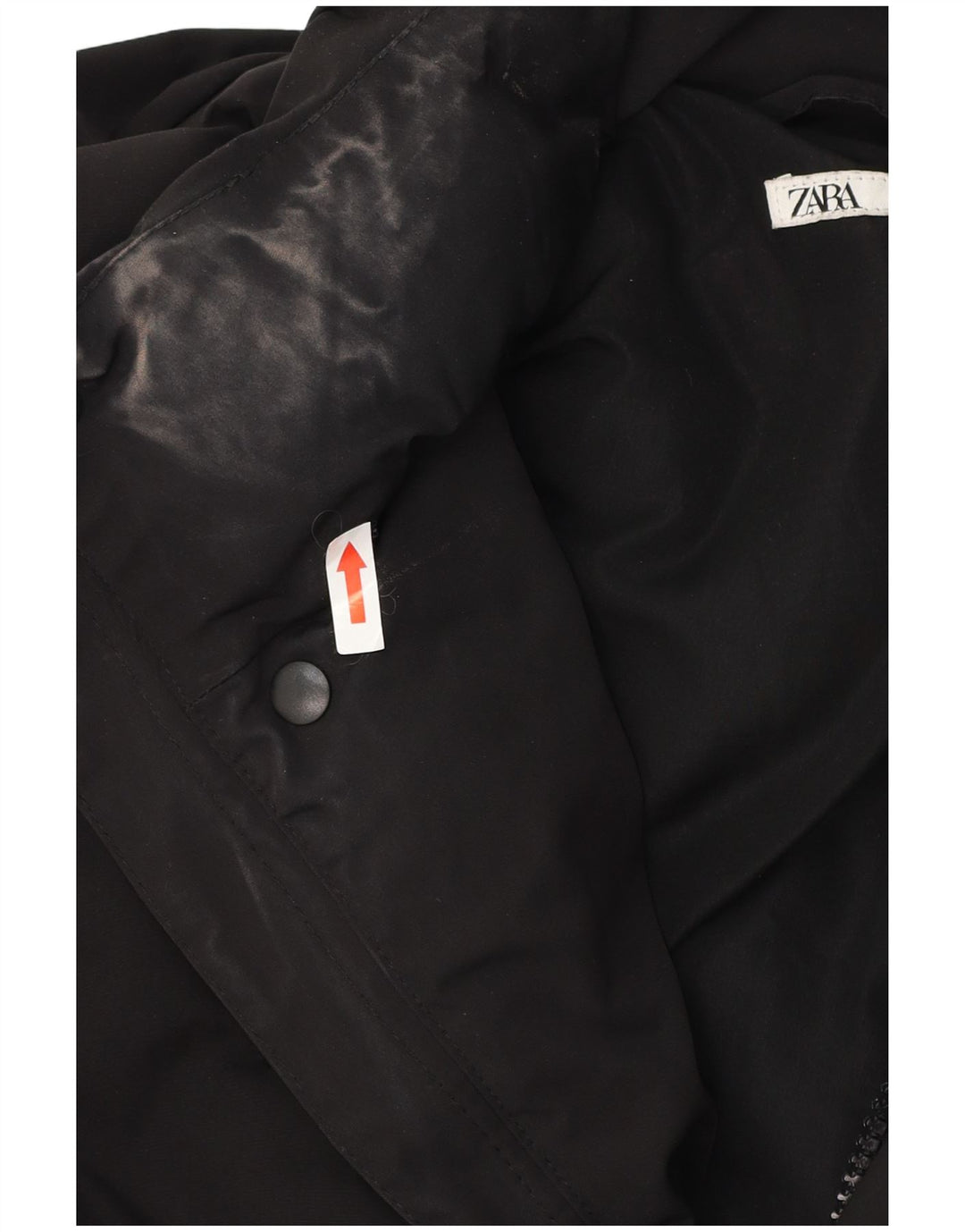 Zara Herren Wattierte Jacke UK 42 XL Schwarz Polyester