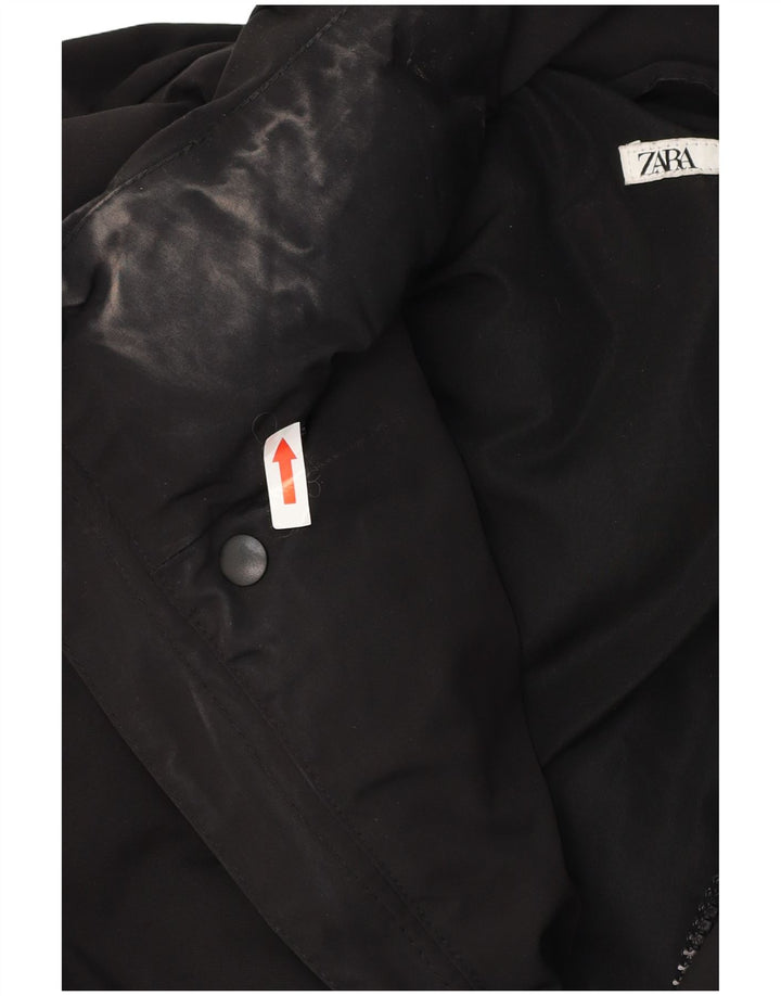 Zara Herren Wattierte Jacke UK 42 XL Schwarz Polyester