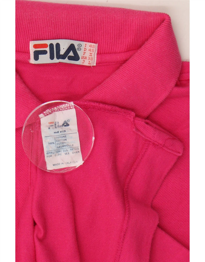 FILA Mens Polo Shirt IT 48 Medium Pink Cotton Vintage Fila and Second-Hand Fila from Messina Hembry 