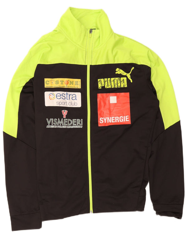 Puma Herren-Trainingsanzugoberteil mit Grafik, Mittelschwarz, Farbblock-Polyester