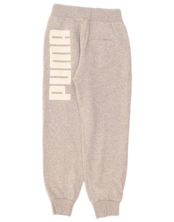 Puma Womens Graphic Trainingshose Jogger UK 4 XS Grau gefleckte Baumwolle