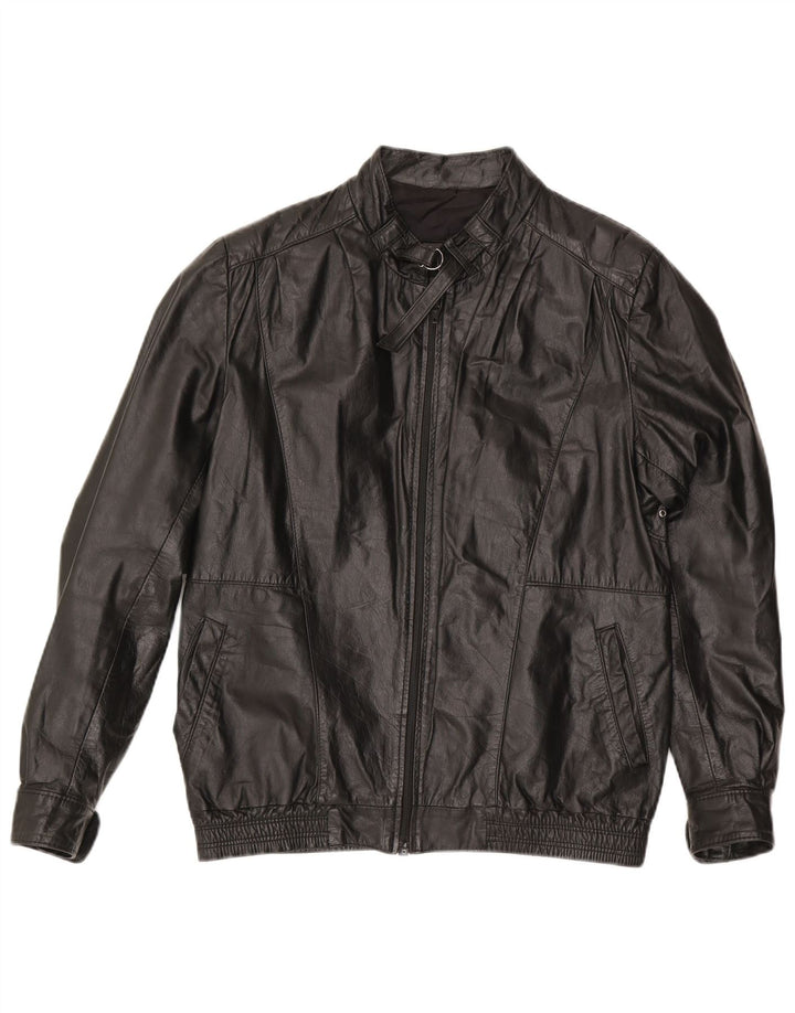Vintage Herren Lederjacke UK 38 Medium Schwarz