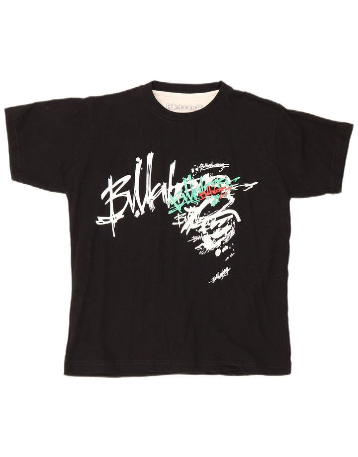 Billabong Womens Graphic T-Shirt Top UK 14 Medium Schwarz