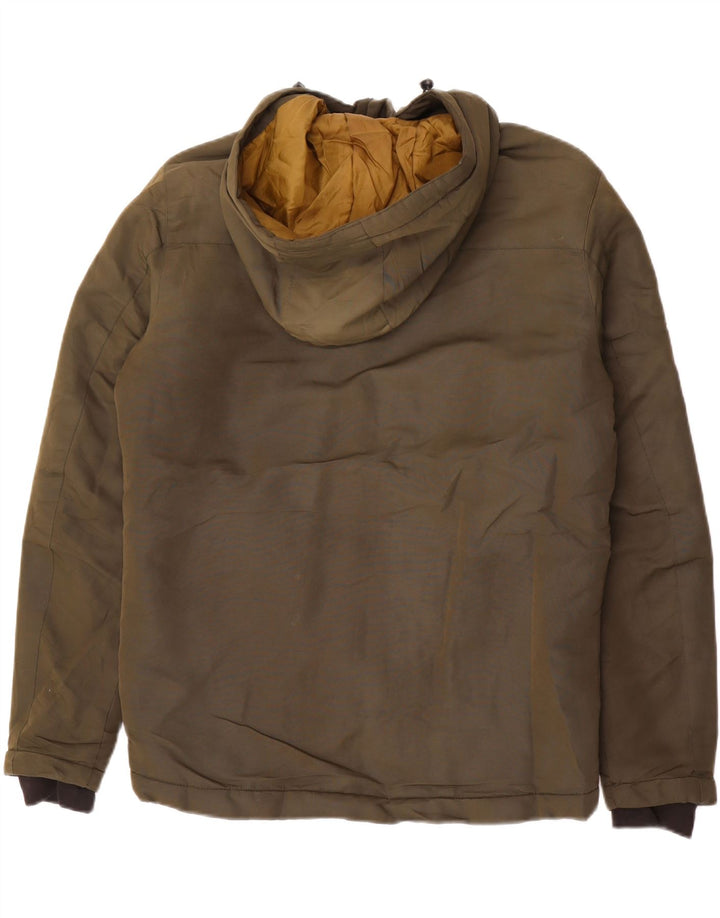 JACK & JONES Wattierte Herrenjacke mit Kapuze, UK 38, mittleres Khaki, Polyester