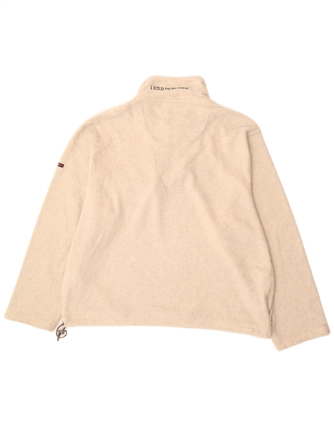 Izod Herren-Fleecepullover mit Reißverschluss am Hals, XL, Beige, Polyester