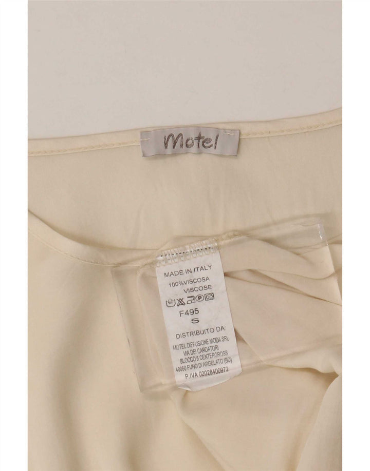 Motel Damen Weste Top UK 10 Small Beige Viskose