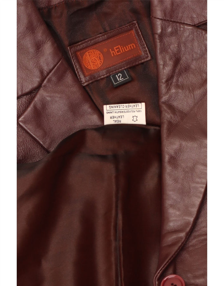Helium Damen-Blazerjacke aus Leder mit 3 Knöpfen, UK 12, mittelbraunes Leder
