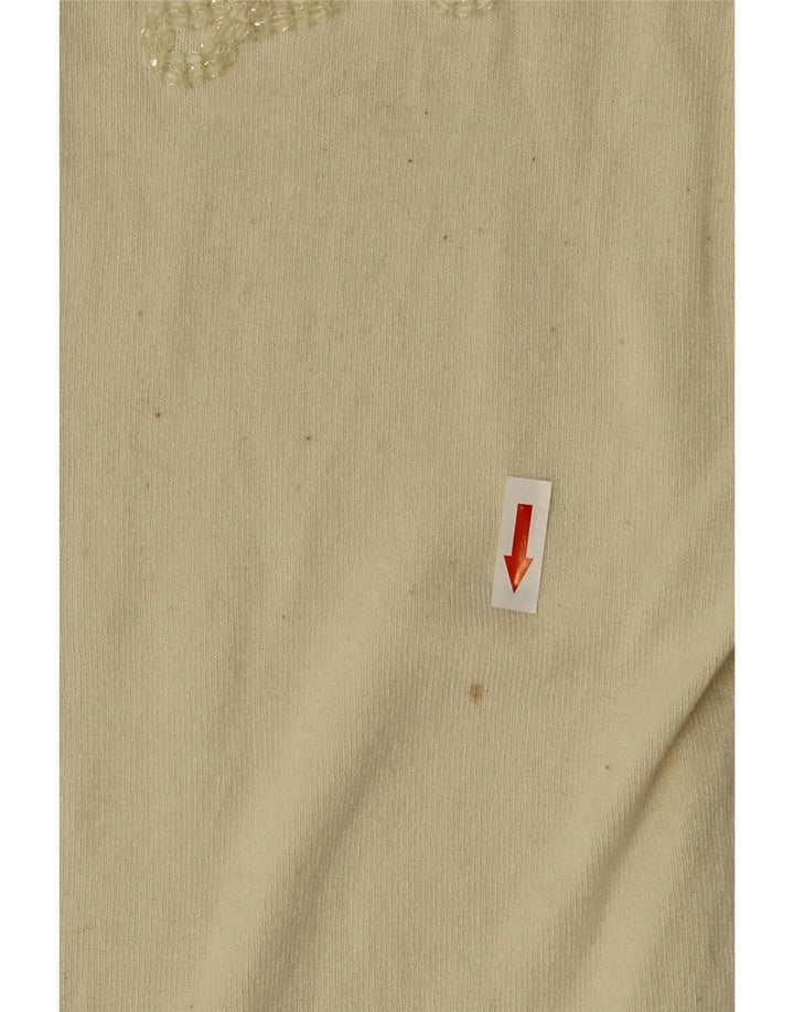 Liu Jo Damen-Strickjacke in Übergröße, Gr. 10, Größe S, cremefarbene Viskose