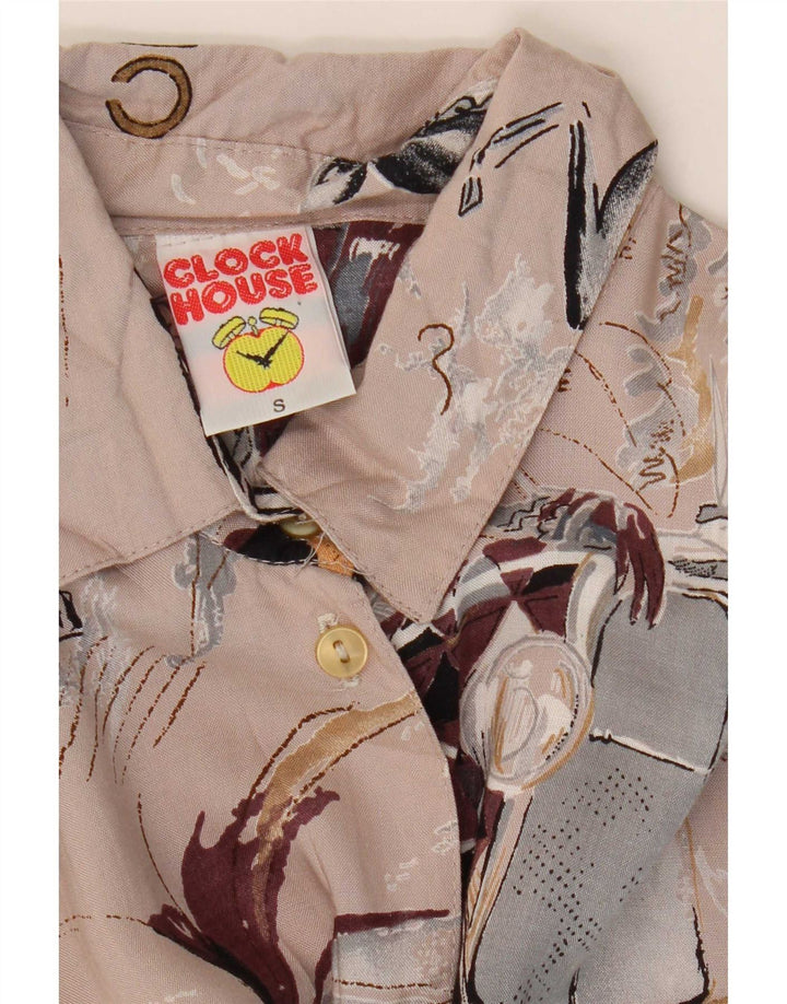 C&A Damen-Hemdbluse mit Clock House-Grafik, übergroß, Gr. 10, Beige