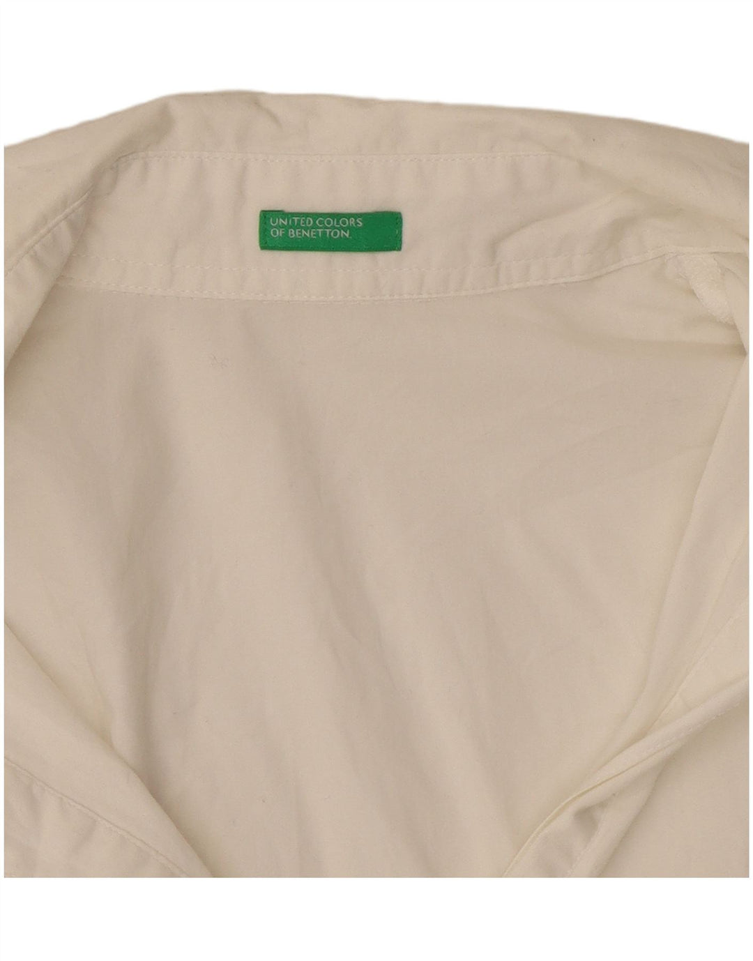 Benetton Damen-Pullover-Hemd, Gr. 10, Größe S, Weiß
