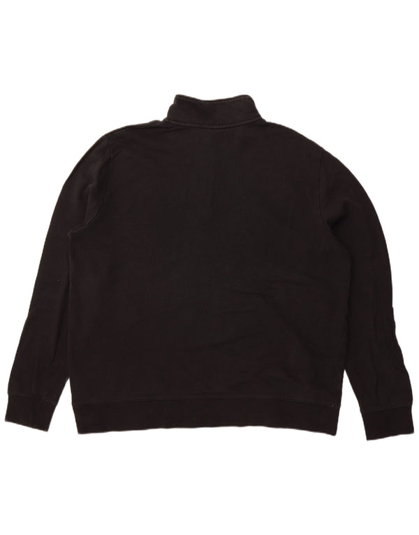 Marks & Spencer Herren-Sweatshirt mit Reißverschluss am Hals, 3XL, schwarze Baumwolle