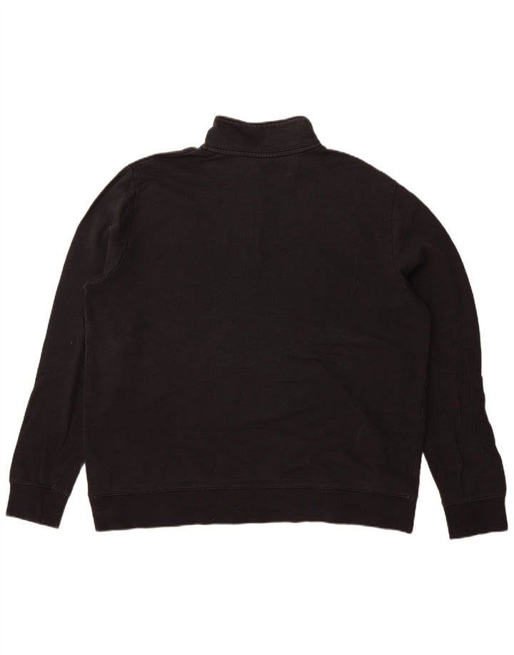 Marks & Spencer Herren-Sweatshirt mit Reißverschluss am Hals, 3XL, schwarze Baumwolle