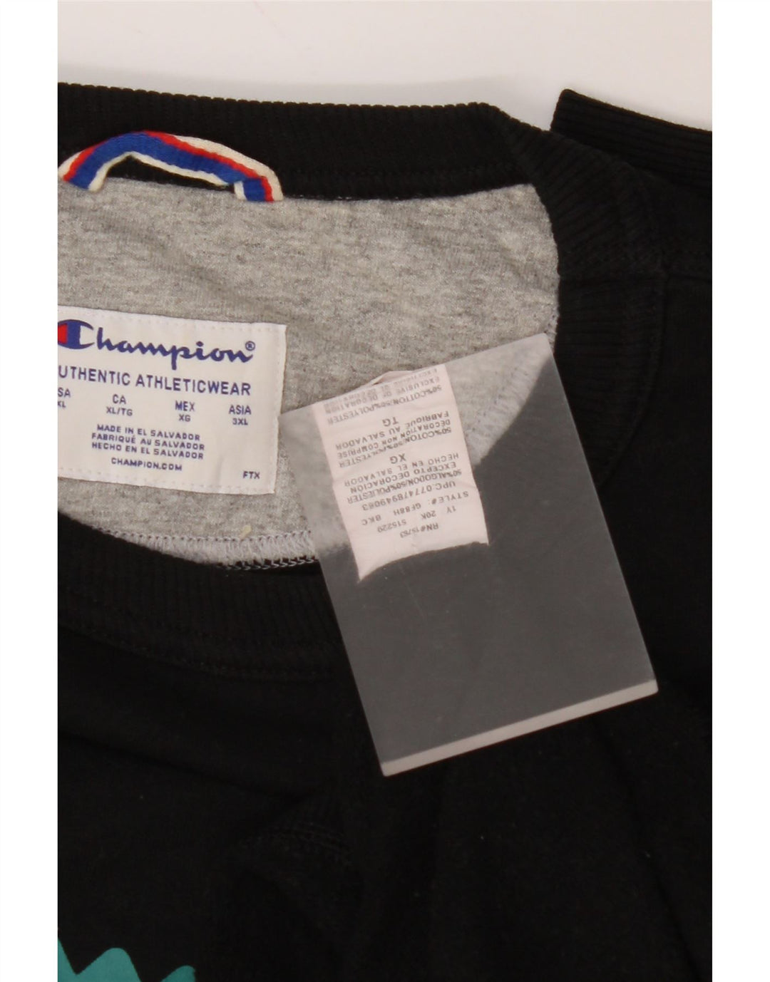 CHAMPION Herren-Sweatshirt mit Grafik, XL, schwarze Baumwolle