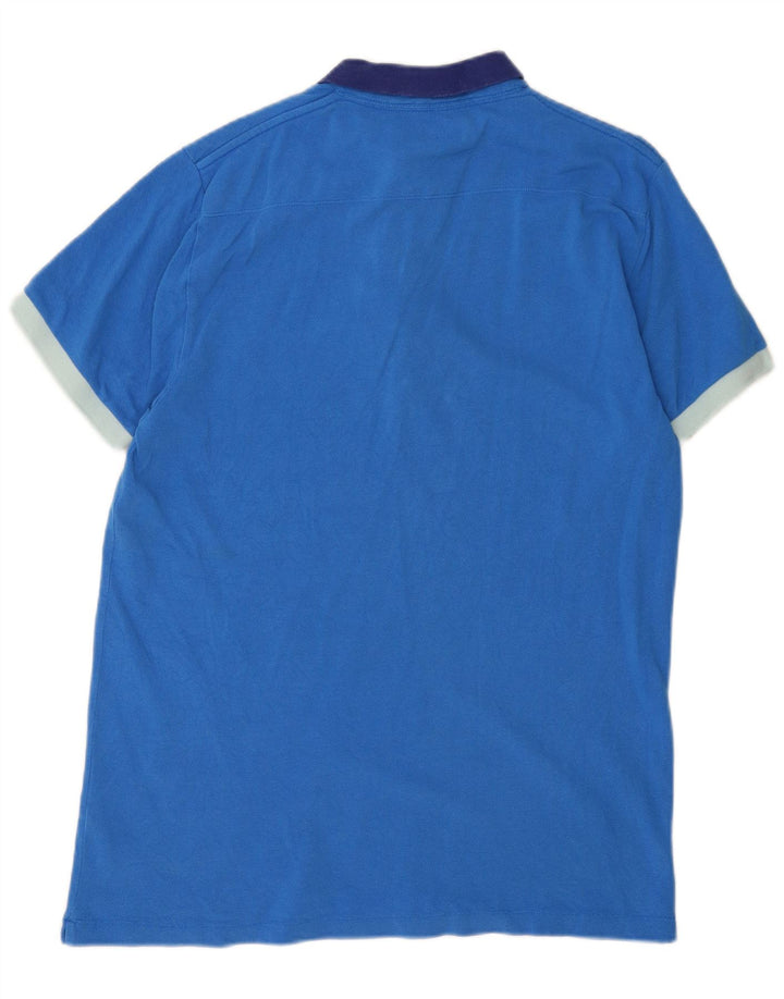 FRENCH CONNECTION Herren-Poloshirt XL, blaue Baumwolle