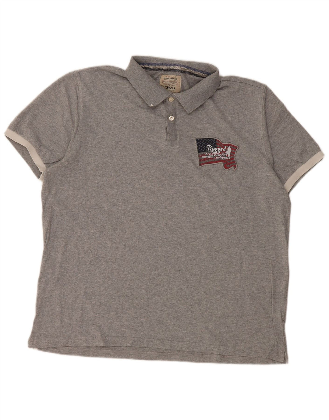Marlboro Classics Herren-Poloshirt mit Grafik, XL, grau meliert, Baumwolle