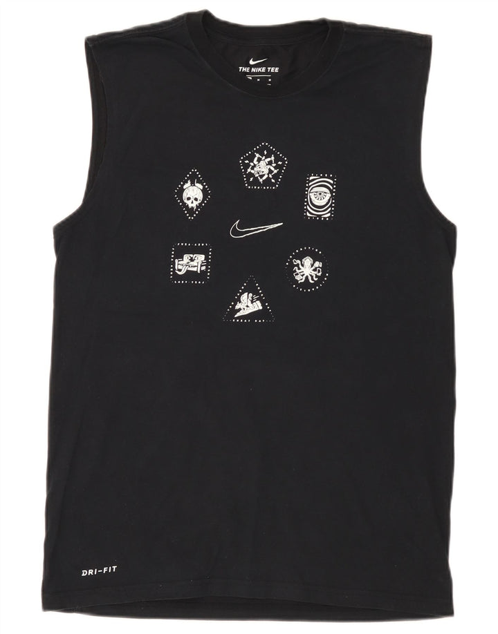 Nike Herren Dri Fit Graphic Vest Top Medium Schwarz
