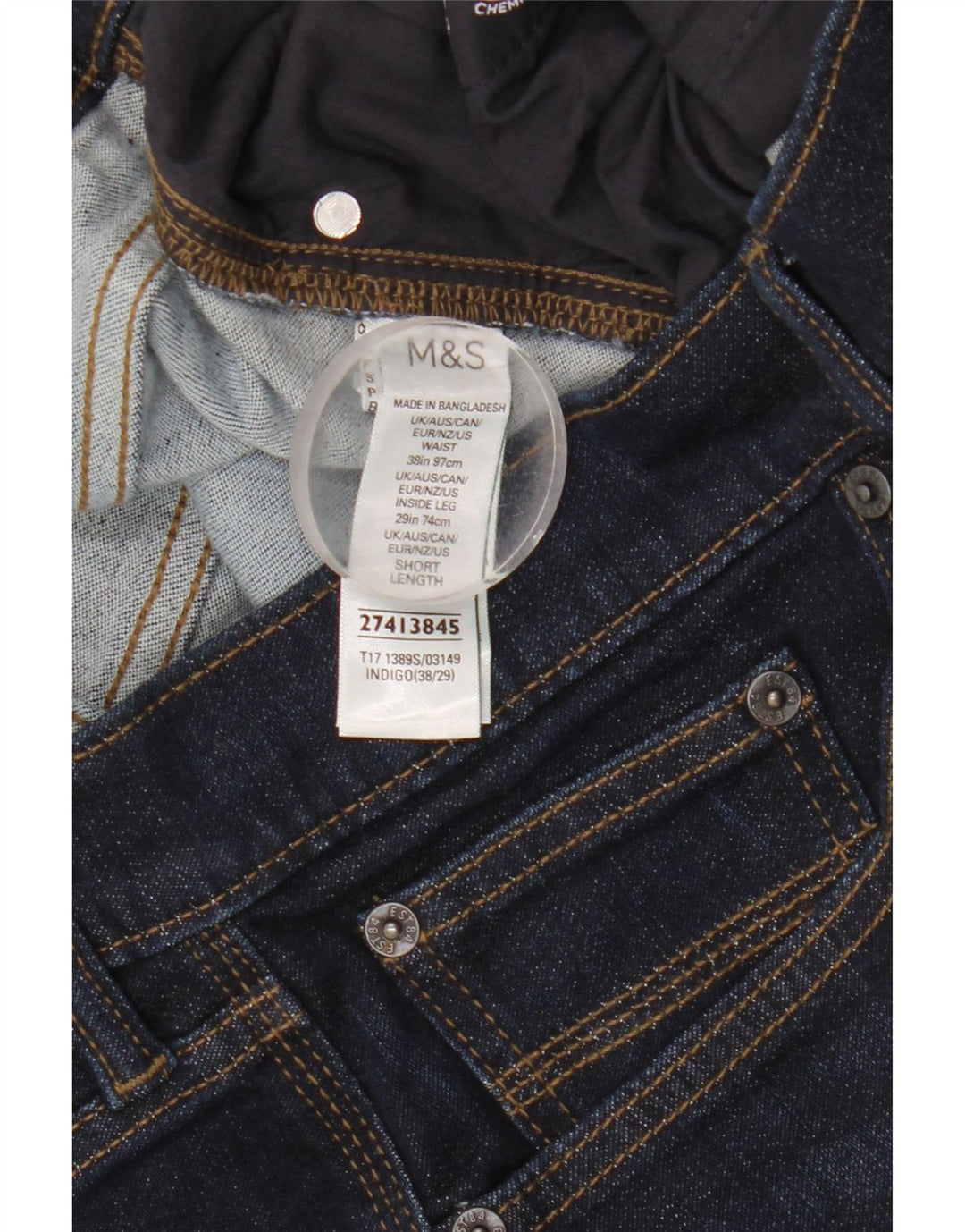 Marks & Spencer Herren Slim Jeans W38 L29 Marineblau Baumwolle