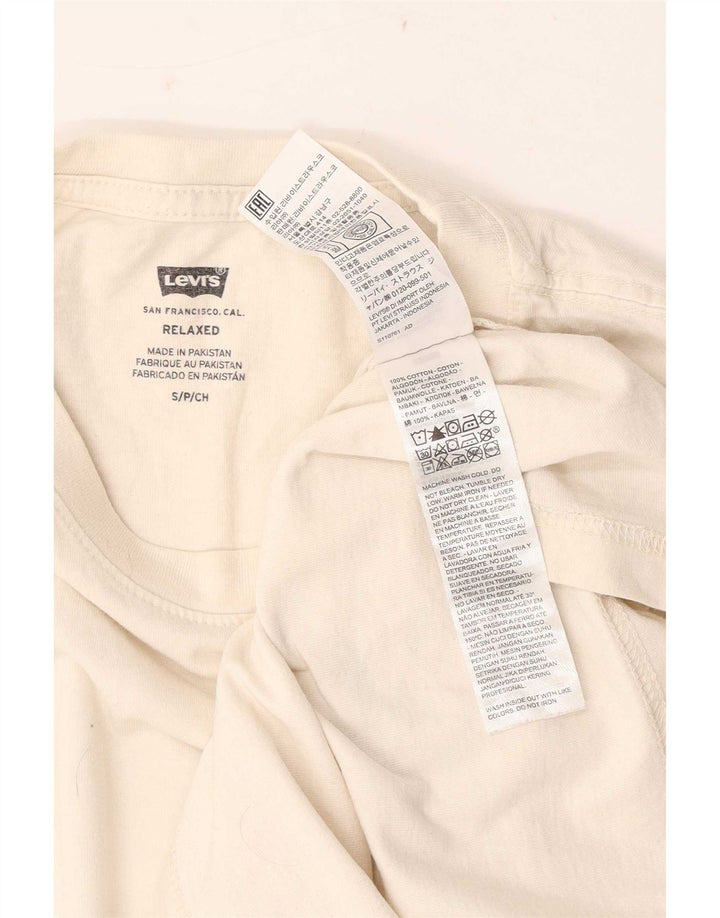 Levi's Herren-T-Shirt mit entspannter Passform, Grafik, Größe S, aus weißer Baumwolle
