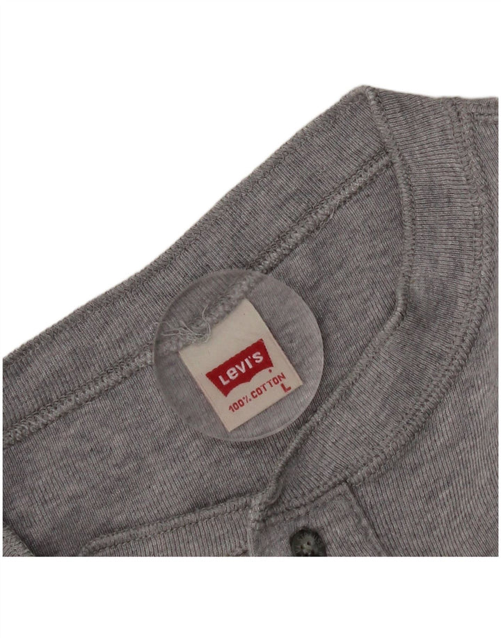 Levi's Herren-Oberteil, langärmelig, groß, aus grauer Baumwolle