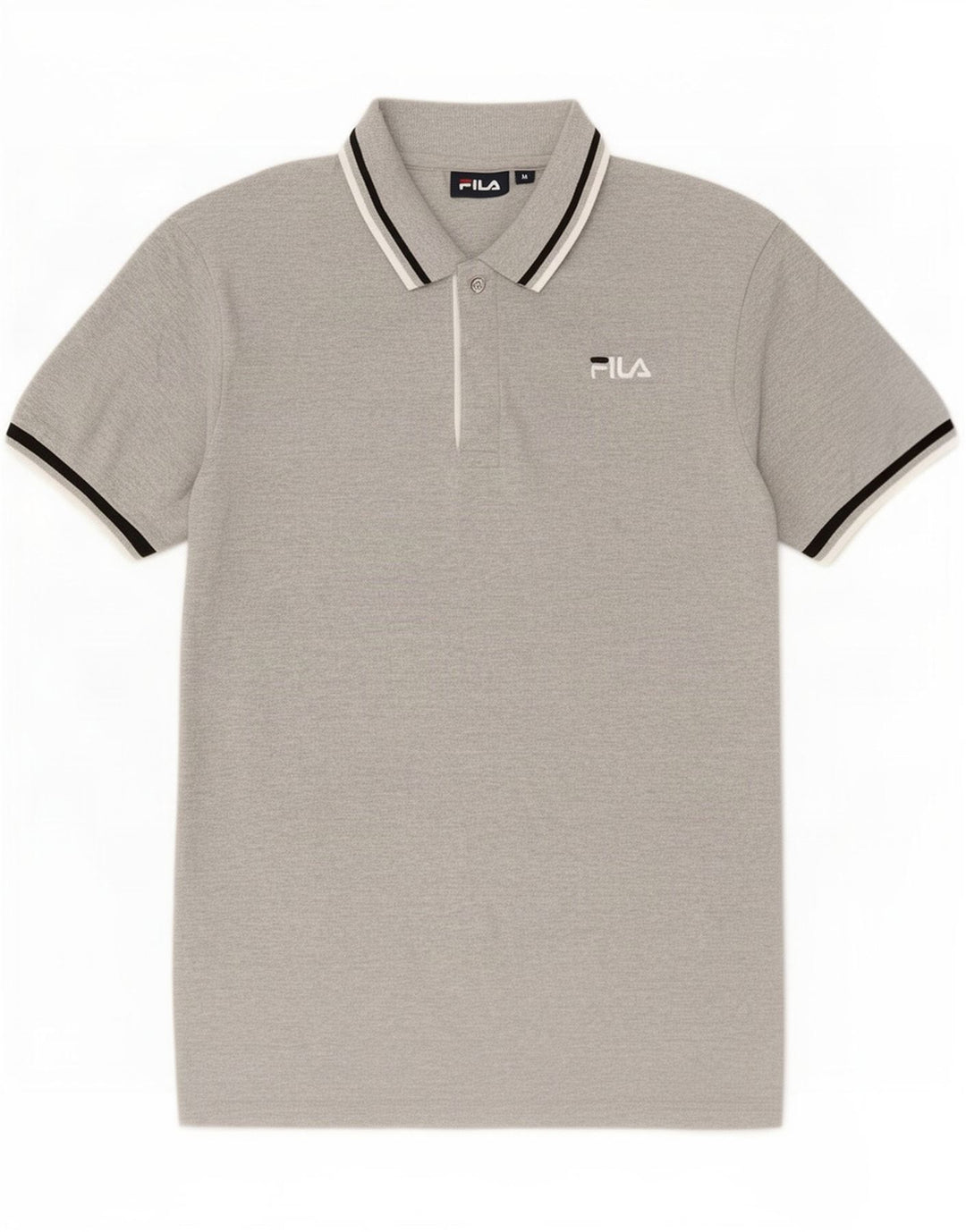 Fila Herren-Poloshirt aus mittelgrauer, gestreifter Baumwolle