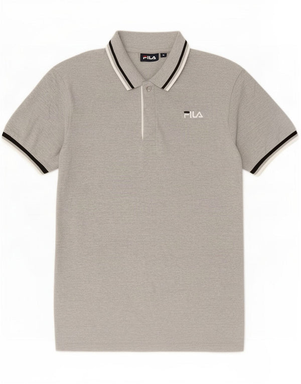 Fila Herren-Poloshirt aus mittelgrauer, gestreifter Baumwolle