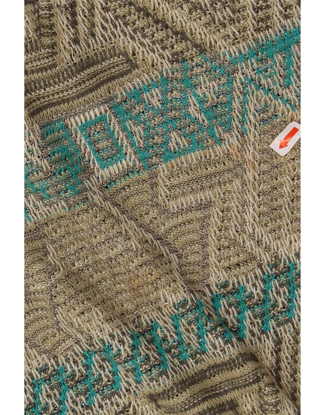 James Dillon Herren-Pullover mit V-Ausschnitt, groß, Khaki, geometrisches Acryl