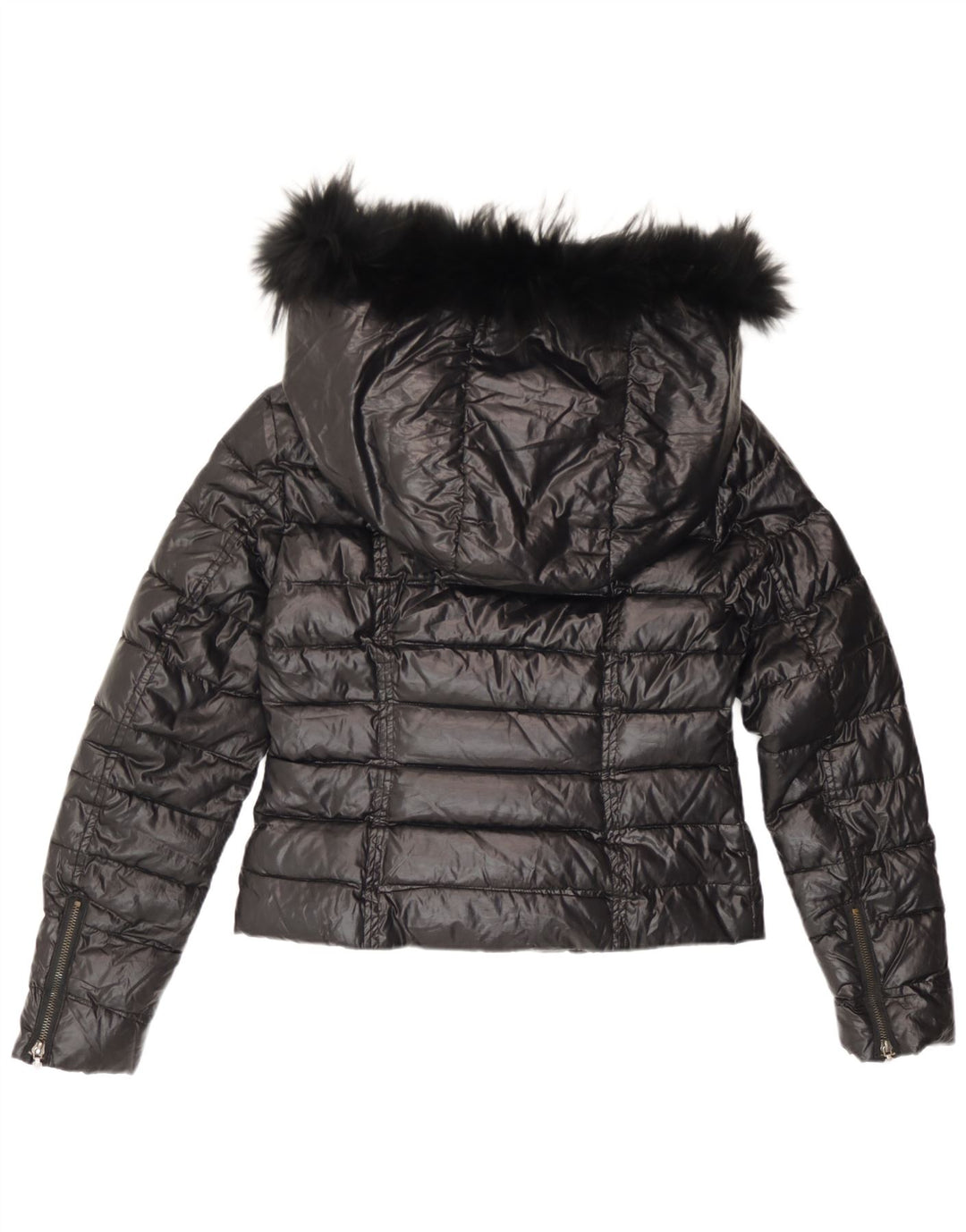Roccobarocco Wattierte Damenjacke mit Kapuze IT 44 Mittelschwarzes Polyester
