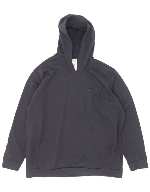 Adidas Herren Kapuzenpullover 2XL Marineblau Polyester