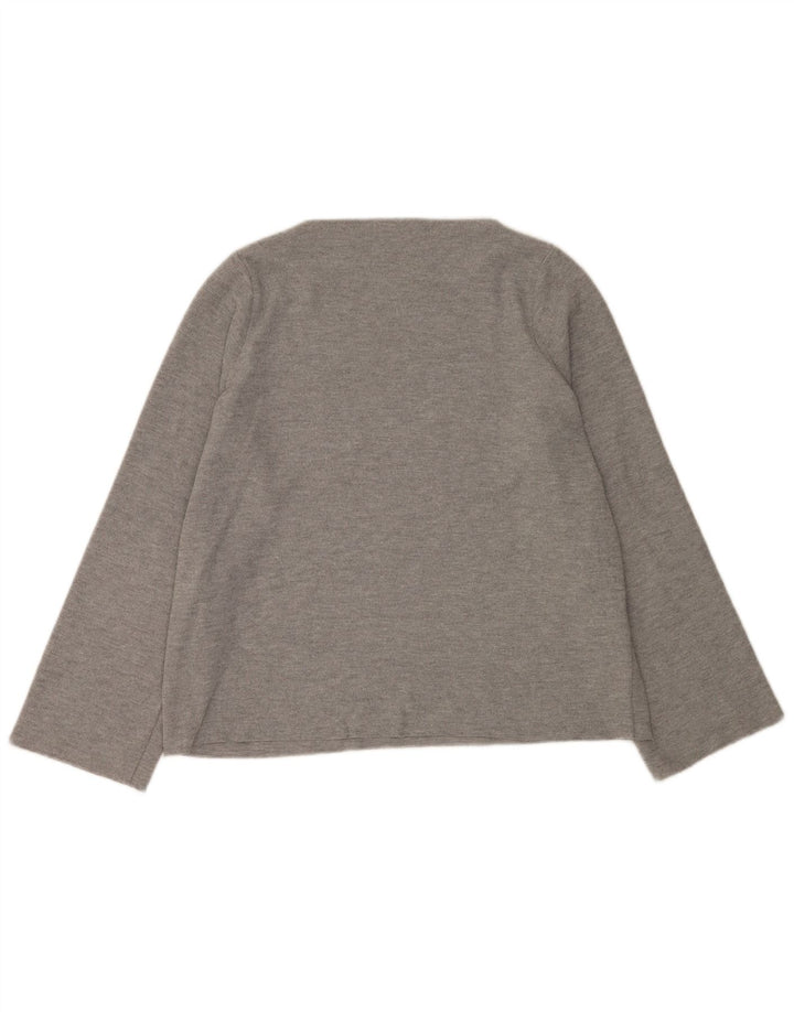 Zara Damen Trafaluc Übergroßes Top Langarm UK 10 Small Grau Polyester