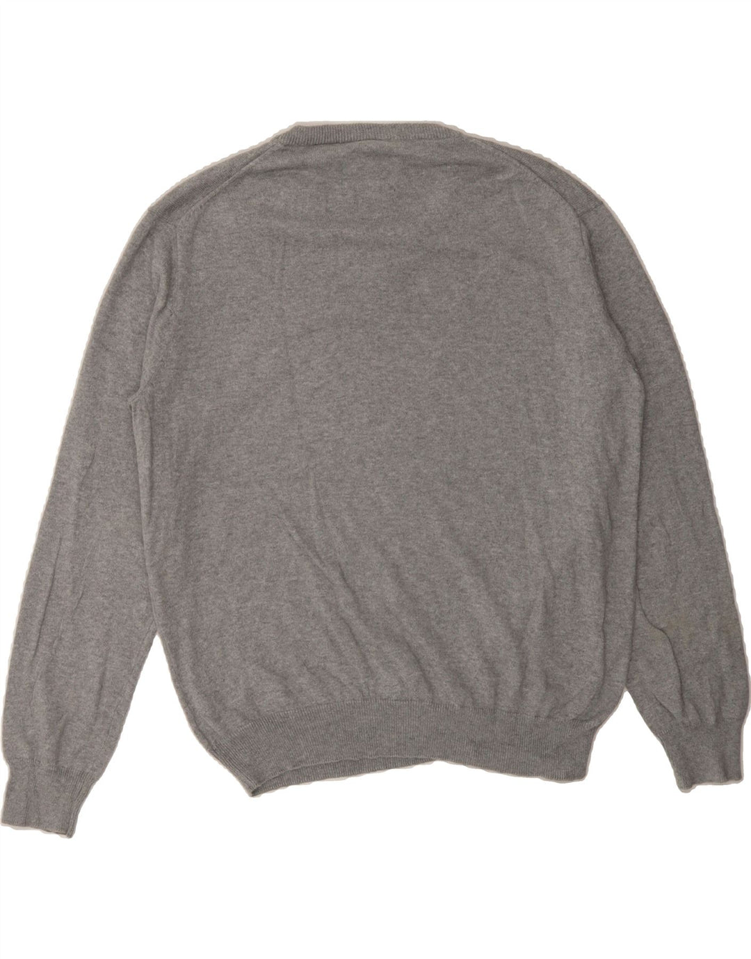 CHAPS Womens V-Neck Jumper Sweater UK 16 Large Grey Cotton Vintage Chaps and Second-Hand Chaps from Messina Hembry 