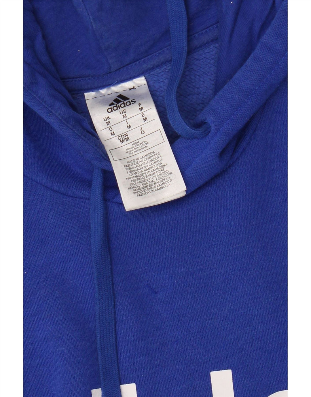 Adidas Herren Graphic Hoodie Pullover mittelblaue Baumwolle