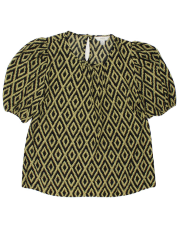 Marks & Spencer Damen Bluse Top UK 10 Small Schwarz Argyle/Diamant