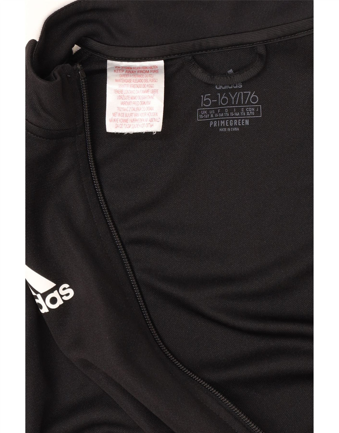 ADIDAS Jungen Aeroready Trainingsanzug Top Jacke 15-16 Jahre Schwarzes Polyester